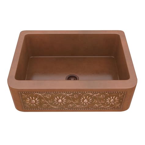 Great savings free delivery / collection on many items. ANZZI Panter Farmhouse Handmade Copper 30 in. Single Bowl ...