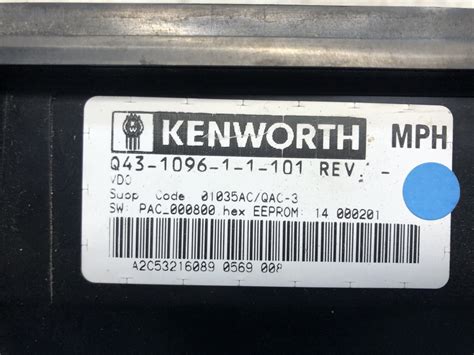 Q43 1096 1 1 101 Kenworth T660 Speedometer Instrument Cluster For Sale