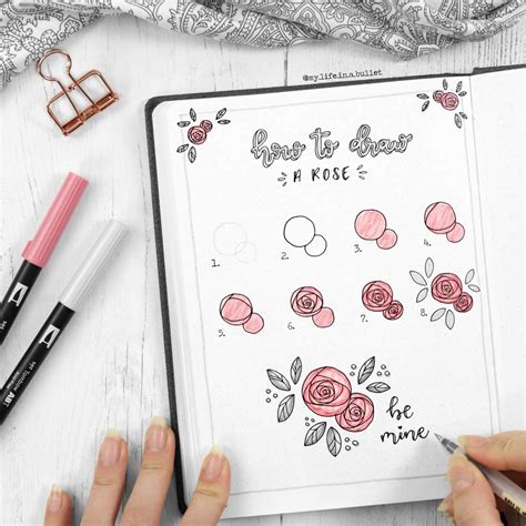 How To Draw Roses Bullet Journal Amino