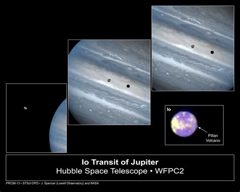 Jupiters Moon Io Sweeps Across The Planet Io Volcano Spews Sulfur