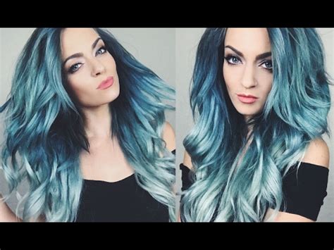Unnatural hair colors are a fun way to change up your look and show off your unique personality! HAIR COLOR TUTORIAL | Blue Green Ombre Hair Dye - YouTube