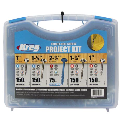Buy Kreg Sk03 Pocket Hole Screw Kit In 5 Sizes Pocket Screw Kit For