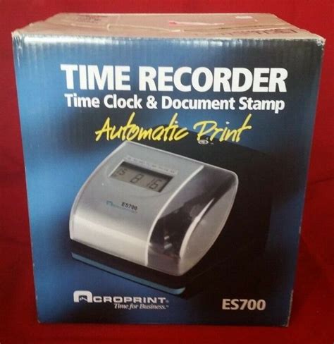 Acroprint Es700 Time Recorder Time Clock And Document Stamp Brand New