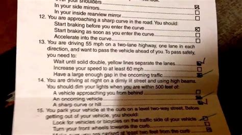 Questions are based on the latest ca driver's manual. California dmv september 2013 written test - YouTube