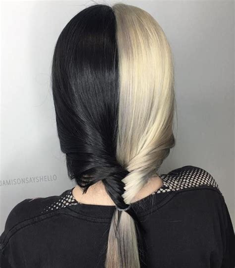 40 Two Tone Hair Styles Split Dyed Hair Two Toned Hair Hair Inspo Color