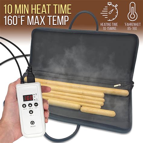 Buy Bamboo Massage Sticks Warmer Set Portable Electric Professional Massager Heating Therapy