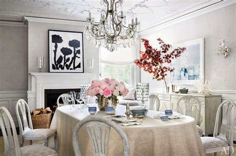 Whitewashed Dining Chairs Transitional Dining Room