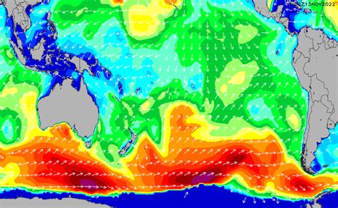 South Pacific Wave Height Chart Surflinecom