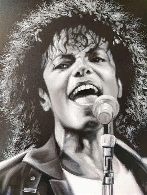 Michael Jackson Portrait 4355 In Black And White Image Etsy