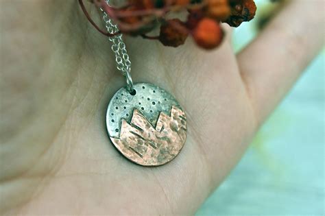 Mountain Necklace Mountain Pendant The Mountains Are Calling