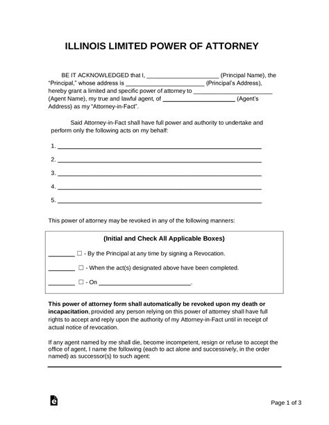 Power Of Attorney Free Printable Form