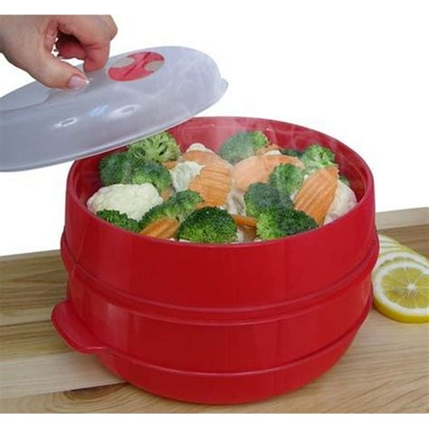 Plastic Vegetable Food Steaming Steamer Cooker Cooking Bowl For