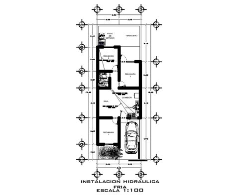 Plumbing Installation Of 6x19m House Plan Is Given In This 2d Autocad