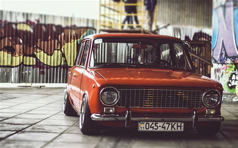 Hd Wallpaper Classic Red Car Old Car Russian Cars Lada Vaz Lada