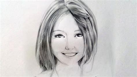 Drawing A Beautiful Asian Girl Graphite Pencil Sketch Pencil Glue