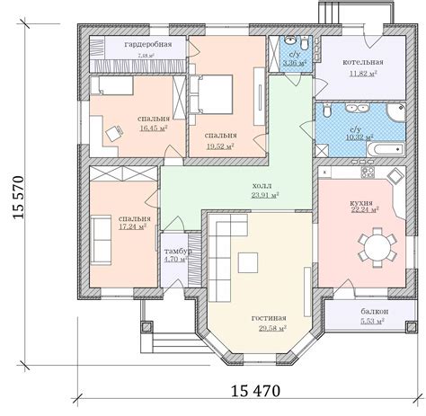 Проект дома с тремя спальнями кухней-гостиной и гаражом до 180 кв.м ...