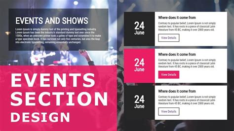 Events Section Ui Design Pure Html Css Tutorial Ui And Layout Website Section Design Tutorial