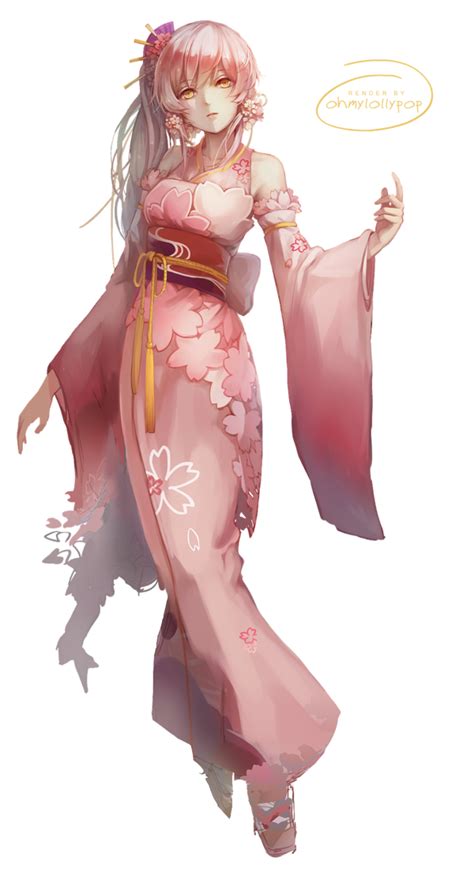 Renders favourites by panda monochromatyc on DeviantArt More Kimono Animé Anime Mädchen Kimono