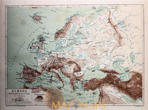 Th Century Topographic Map Of Europe Topographic Map Europe Map Map Images