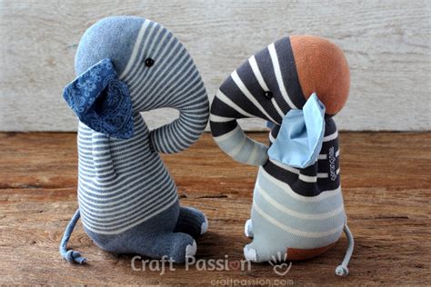 Sock Elephant Stuffed Animal Free Sewing Pattern Craft