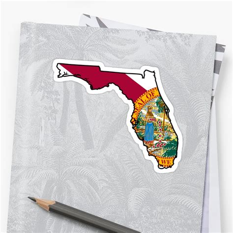 Florida Flag Blk State Line Steezefsc Stickers By
