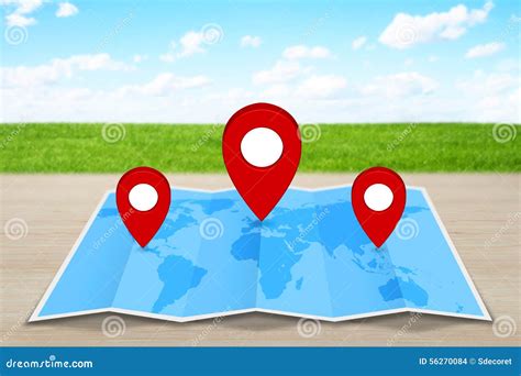 Pin Map IconÂ On A Blue Map Stock Illustration Illustration Of Marker