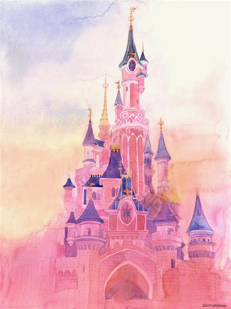 Walt Disney Castle Watercolor