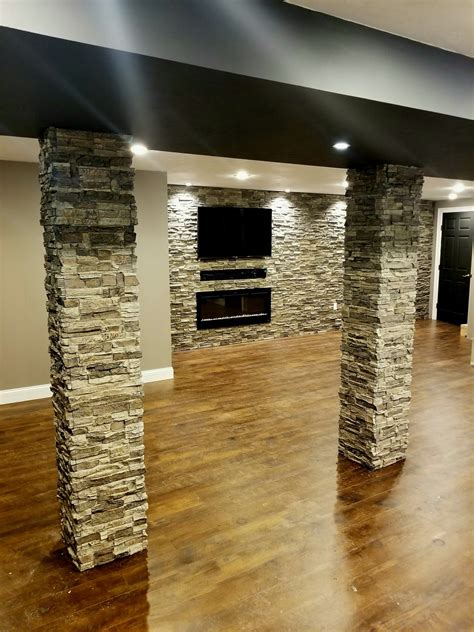 Makeover Masterpiece New Basement Accent Wall And Columns Barron Designs