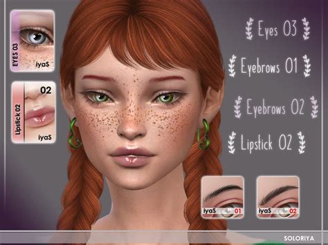 Eyes N03 Eyebrows N01 02 Lipstick N02 Sims 4 Sims 4