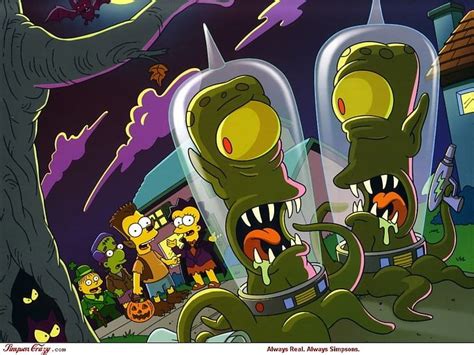Hd Wallpaper Simpsons With Alien Characters Illustration The Simpsons Bart Simpson Simpsons