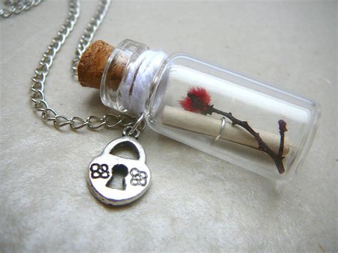 Friendship T For Women Message In A Bottle Necklace Glass Etsy