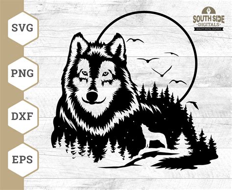 Howling Wolf Svg File Wolf Svg Mountain Wolf Svg Wolf Pack Etsy Uk