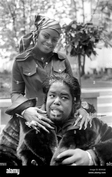 Pop Star Barry White With His Wife Goldean Displaying Her Affections