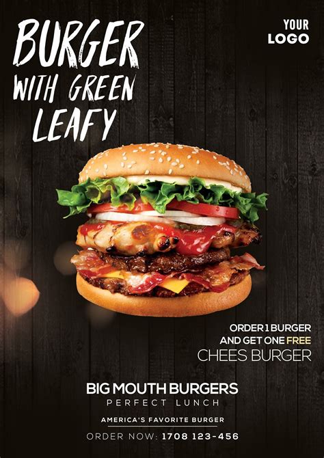 Burger Ad Free Psd Flyer Template Burger Free Psd Flyer Templates