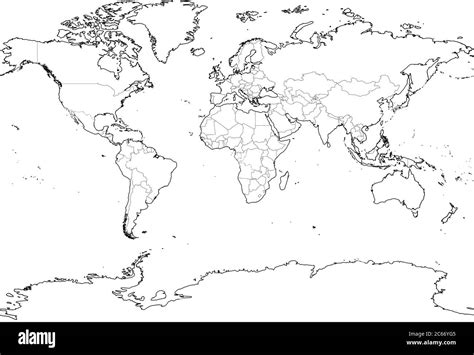 Blank World Map For Kids With Countries