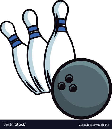 Bowling Ball And Pins Pop Art Royalty Free Vector Image