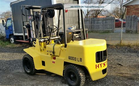 Hyster Air Dual Pneumatic 6000 Lb H60xl Diesel Forklift Only 1563hrs