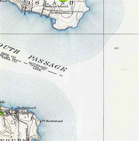 1916 Topo Map Of Kelleys Island Ohio Quadrangle Lake Erie Etsy