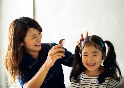 Joyeuse Mère Et Fille Japonaise Photo Premium