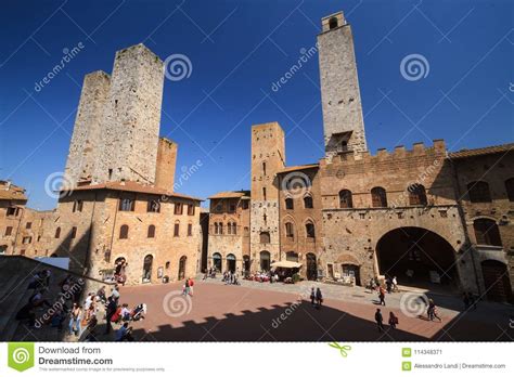 san gimignano medieval village famous as the town of fine tower editorial photo image of