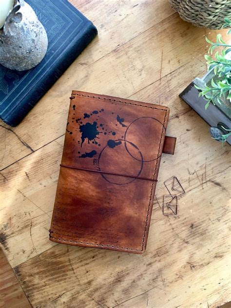 Leather Travelers Notebook With Pockets Travelers Journal Etsy