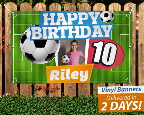 Soccer Birthday Banner Custom Vinyl Banner Free Etsy