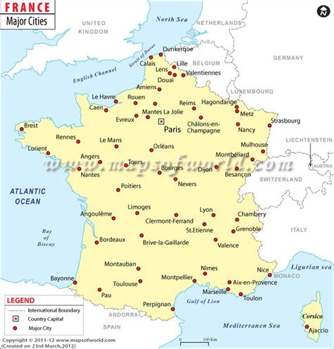 Map Of France With Cities Major Cities In France France Map France