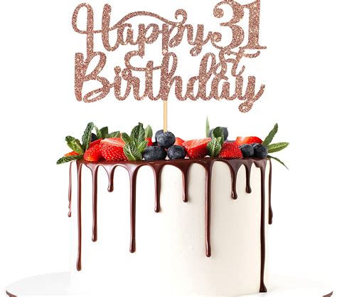 Halodete Glitter Happy 31st Birthday Cake Topper 31st Birthday
