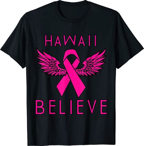 hawaii believe breast cancer support women s breast cancer t shirt clothing shoes