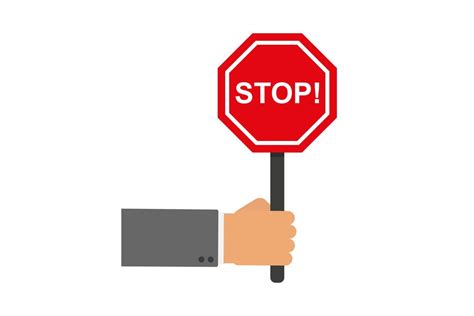 Hand Holds Stop Sign Vector Illustration 4305195 Vector Art At Vecteezy