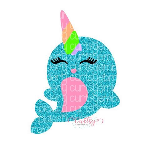 Narwhal SVG Cut File Design Curtsy Embroidery