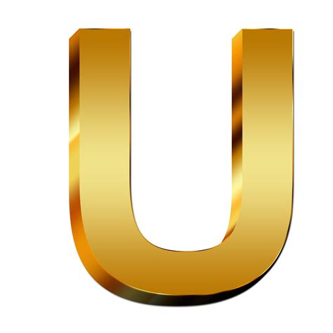 Uppercase Letter Gold U Free Image Download