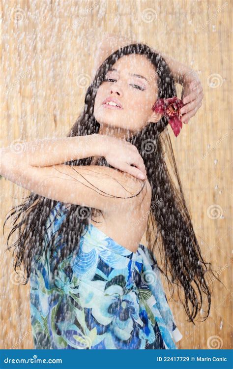 sensual woman under the shower royalty free stock images image 22417729