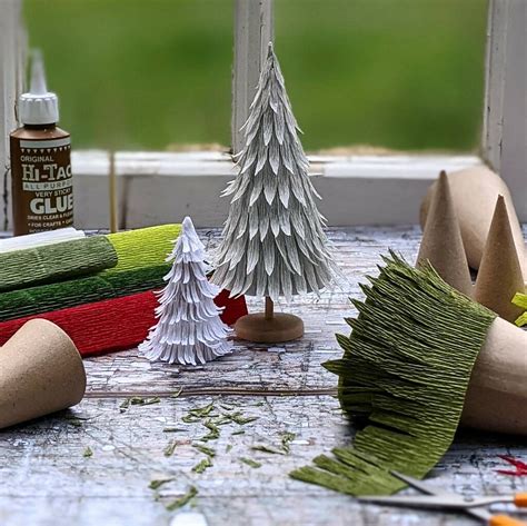 Crepe Paper Christmas Trees Craft Kit By The Danes Notonthehighstreet